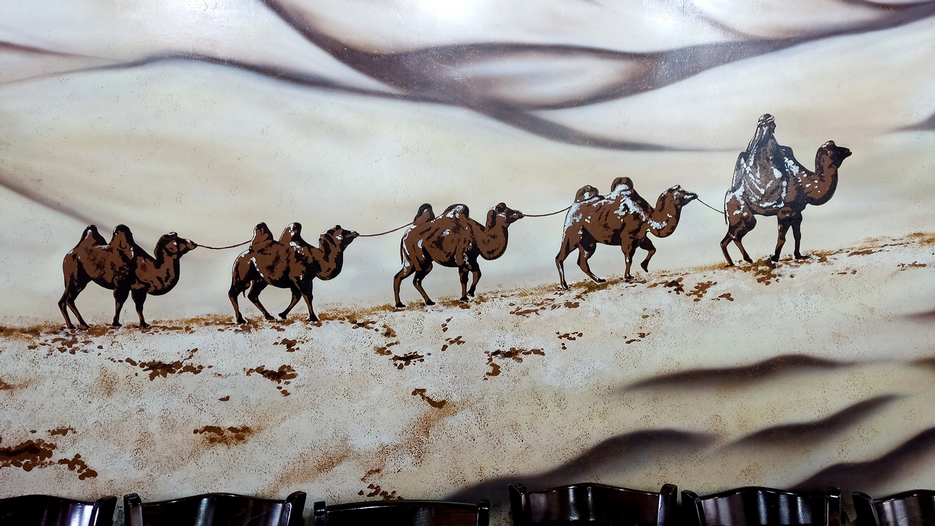 Каравана верблюдов. Роспись стен