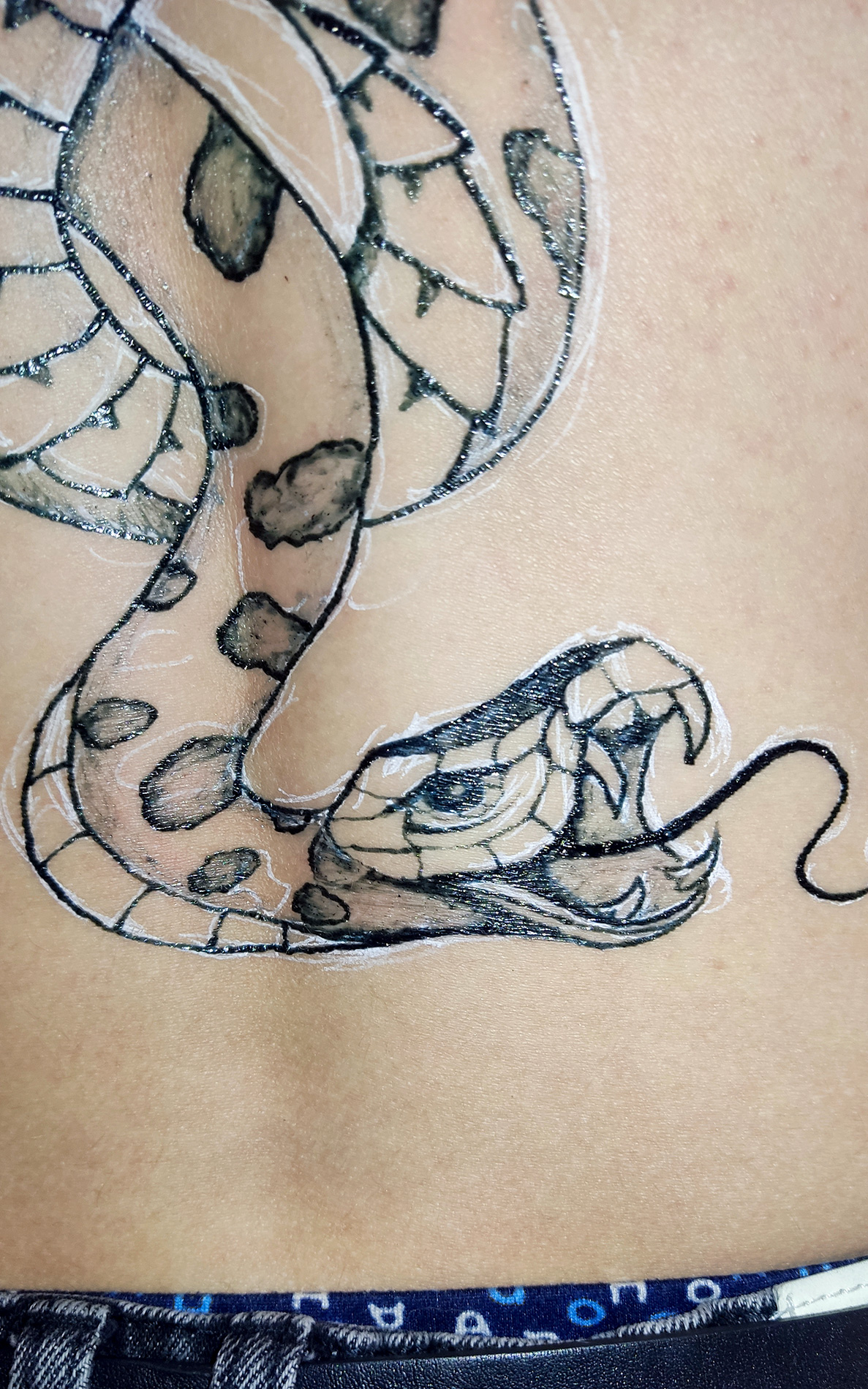 Временная татуировка змея